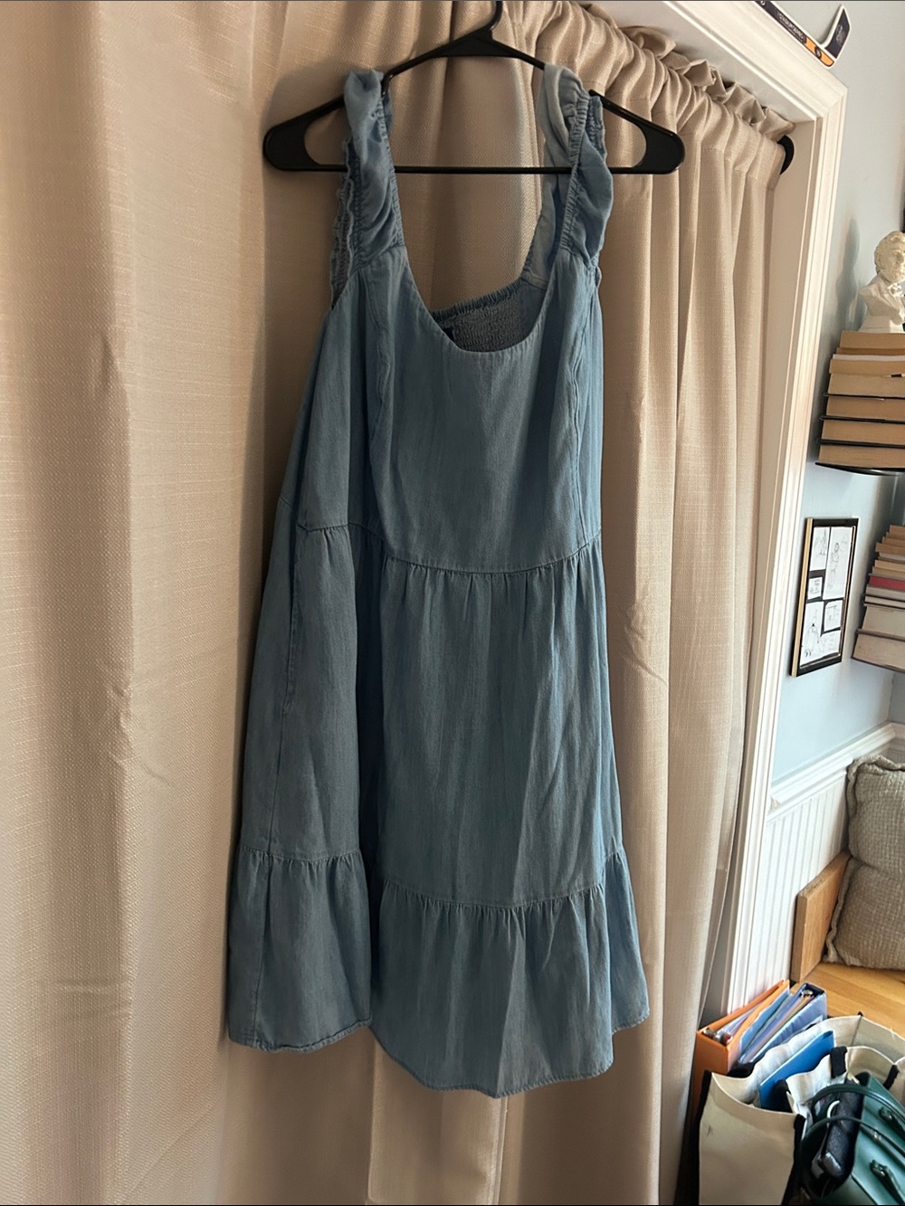 Old Navy Light Blue Tiered Midi Sundress